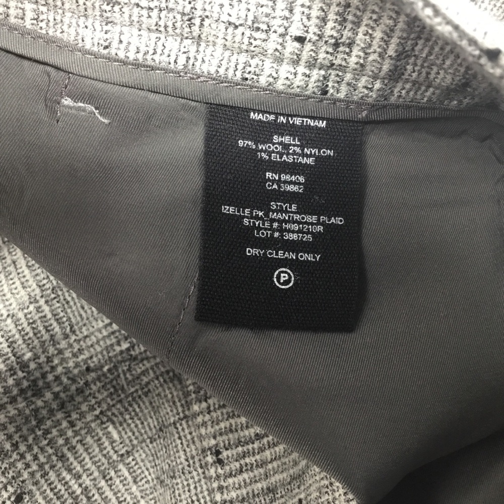 Theory Izelle Flannel Plaid Cropped Wool Pant Career Wear Academia Size 4 - Picture 10 of 10